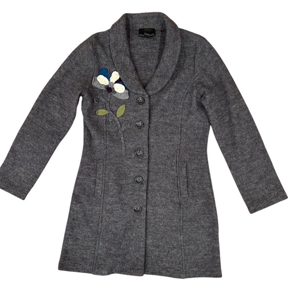 Cynthia Rowley Charcoal gray long Wool cardigan Coat jacket